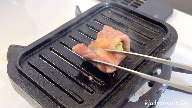 お肉で包む