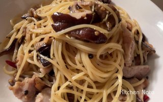 干しなすと干し椎茸のパスタの作り方・レシピ